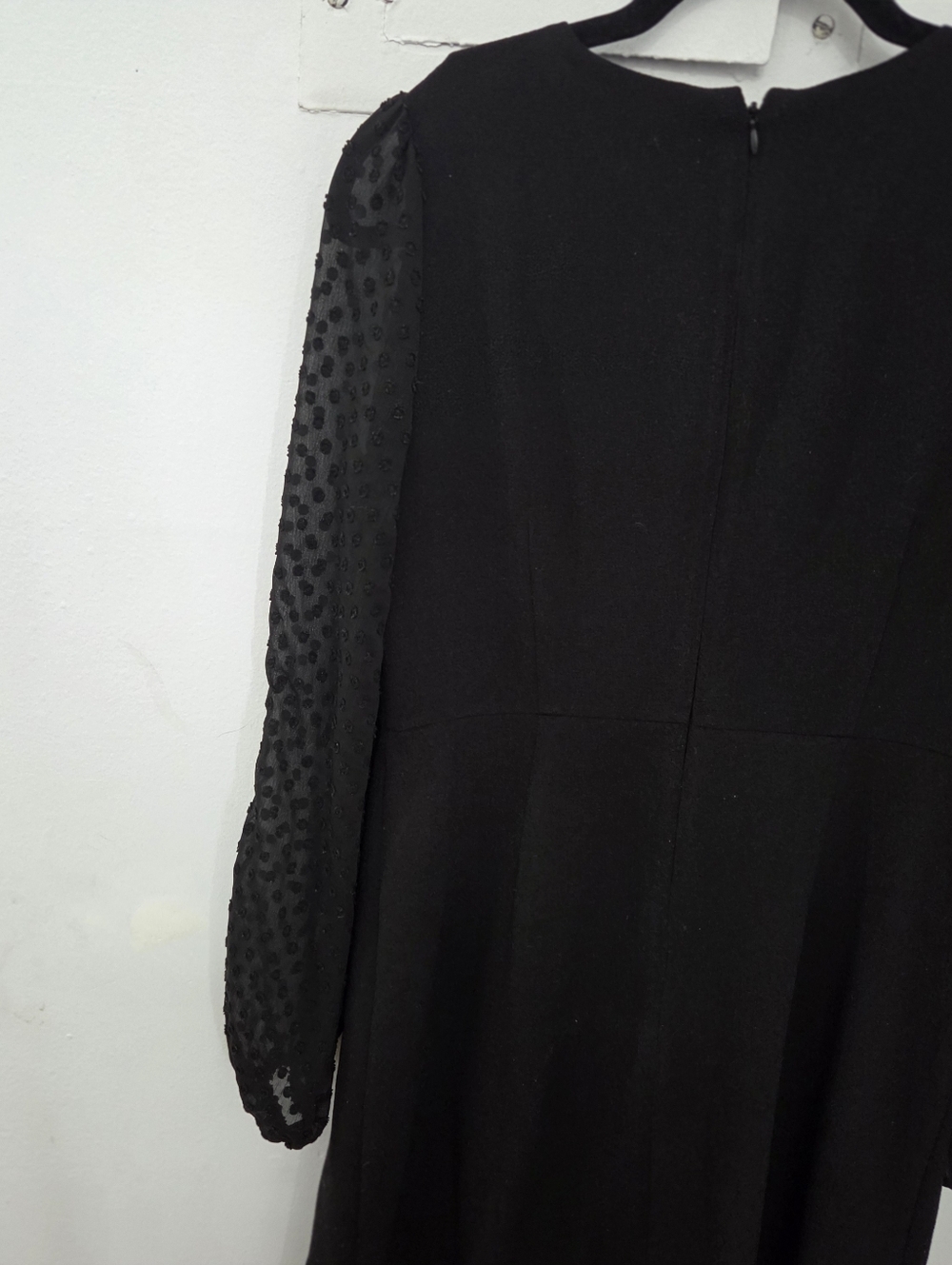 Ann Taylor Dot Illusion Sleeve Sheath Dress - Picture 3 of 7